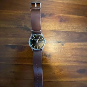 Nixon Sentry Leather Watch